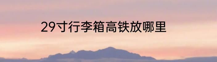 29寸行李箱高铁放哪里