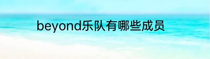beyond乐队有哪些成员