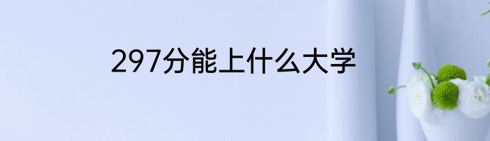 297分能上什么大学