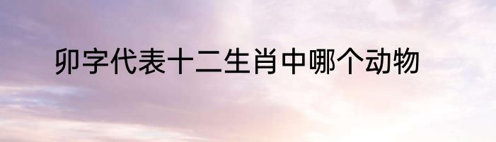 卯字代表十二生肖中哪个动物
