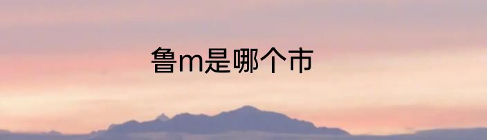 鲁m是哪个市