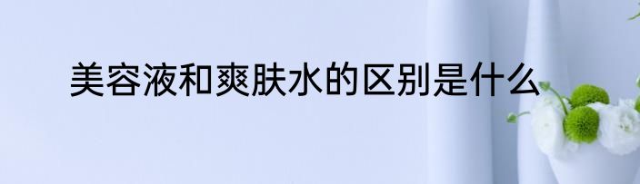 美容液和爽肤水的区别是什么