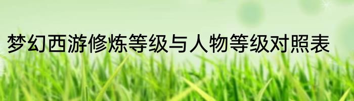 梦幻西游修炼等级与人物等级对照表