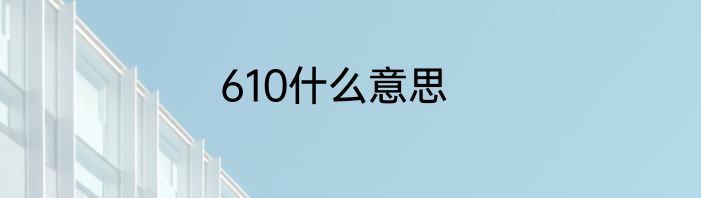 610什么意思