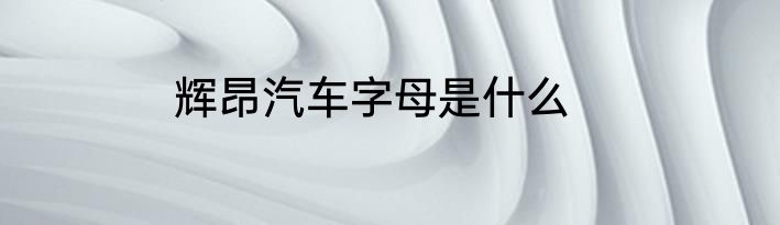 辉昂汽车字母是什么