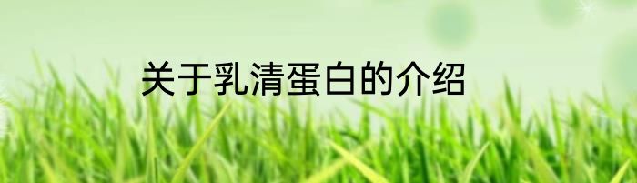 关于乳清蛋白的介绍
