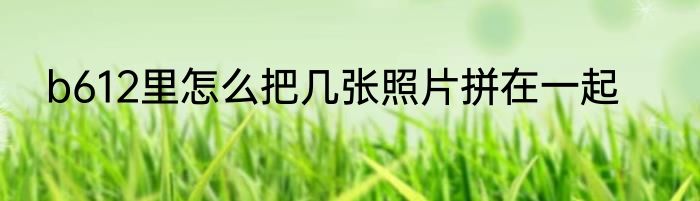 b612里怎么把几张照片拼在一起