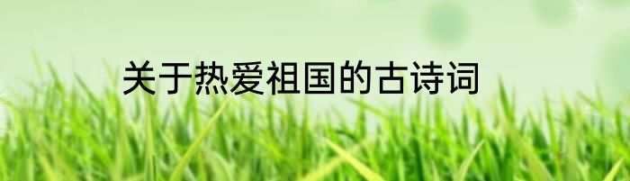 关于热爱祖国的古诗词