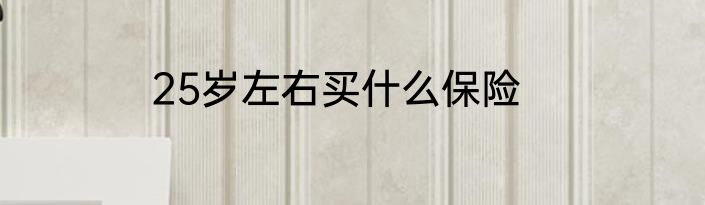 25岁左右买什么保险