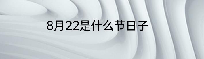 8月22是什么节日子