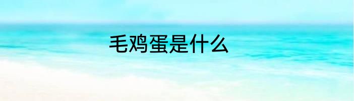 毛鸡蛋是什么