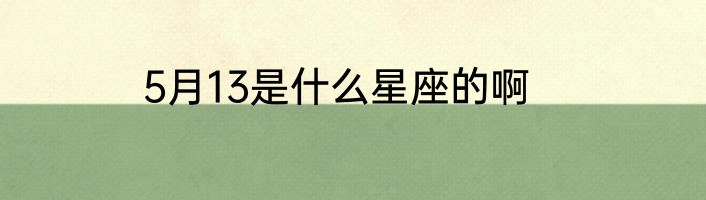 5月13是什么星座的啊