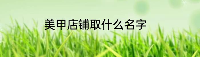 美甲店铺取什么名字