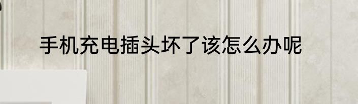 手机充电插头坏了该怎么办呢