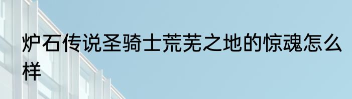 炉石传说圣骑士荒芜之地的惊魂怎么样