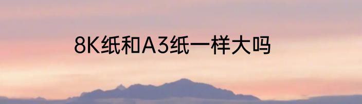 8K纸和A3纸一样大吗