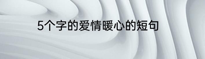 5个字的爱情暖心的短句