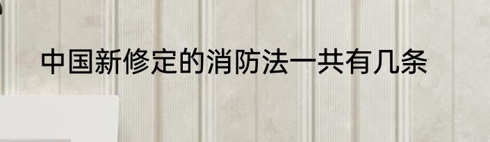 中国新修定的消防法一共有几条