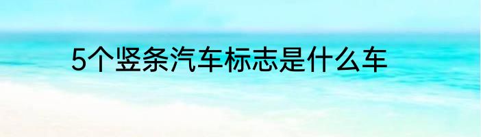 5个竖条汽车标志是什么车