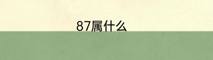 87属什么