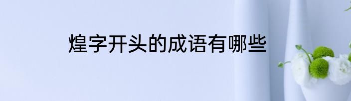 煌字开头的成语有哪些