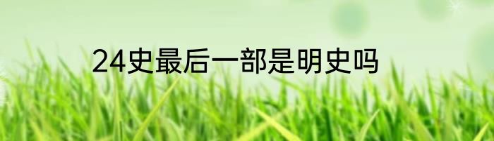 24史最后一部是明史吗