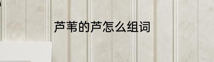 芦苇的芦怎么组词
