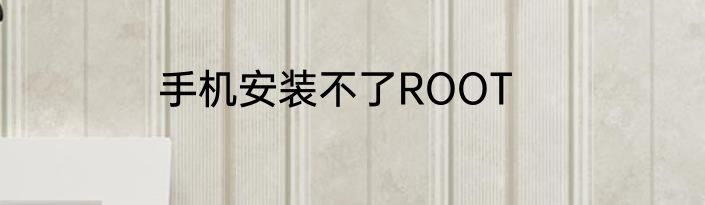 手机安装不了ROOT