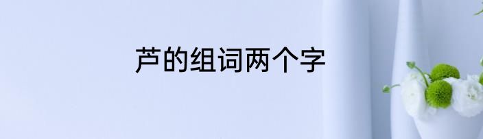 芦的组词两个字
