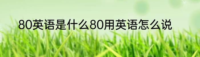 80英语是什么80用英语怎么说