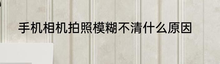 手机相机拍照模糊不清什么原因
