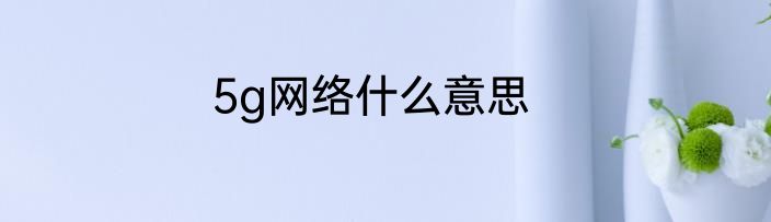 5g网络什么意思