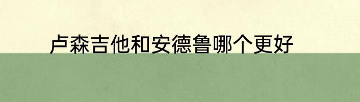 卢森吉他和安德鲁哪个更好