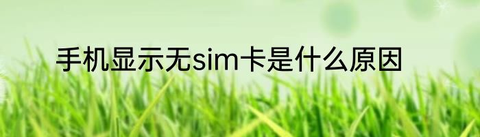 手机显示无sim卡是什么原因