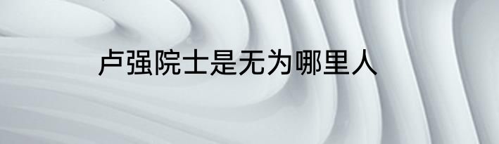 卢强院士是无为哪里人