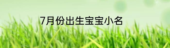 7月份出生宝宝小名