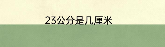 23公分是几厘米