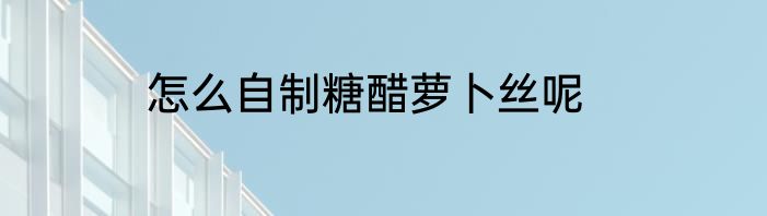 怎么自制糖醋萝卜丝呢