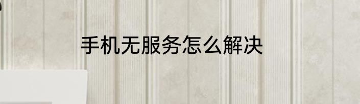 手机无服务怎么解决