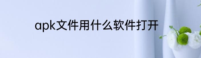 apk文件用什么软件打开