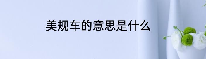 美规车的意思是什么