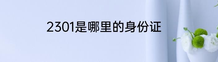 2301是哪里的身份证