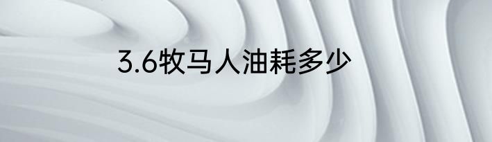 3.6牧马人油耗多少