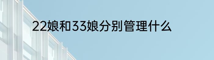 22娘和33娘分别管理什么