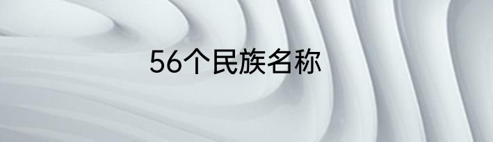 56个民族名称