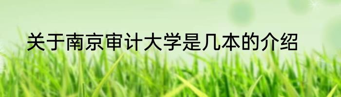 关于南京审计大学是几本的介绍