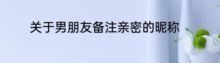关于男朋友备注亲密的昵称