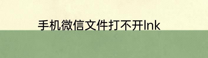 手机微信文件打不开lnk