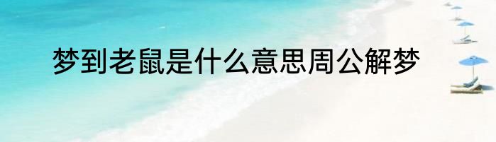 梦到老鼠是什么意思周公解梦