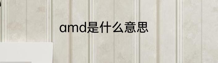 amd是什么意思